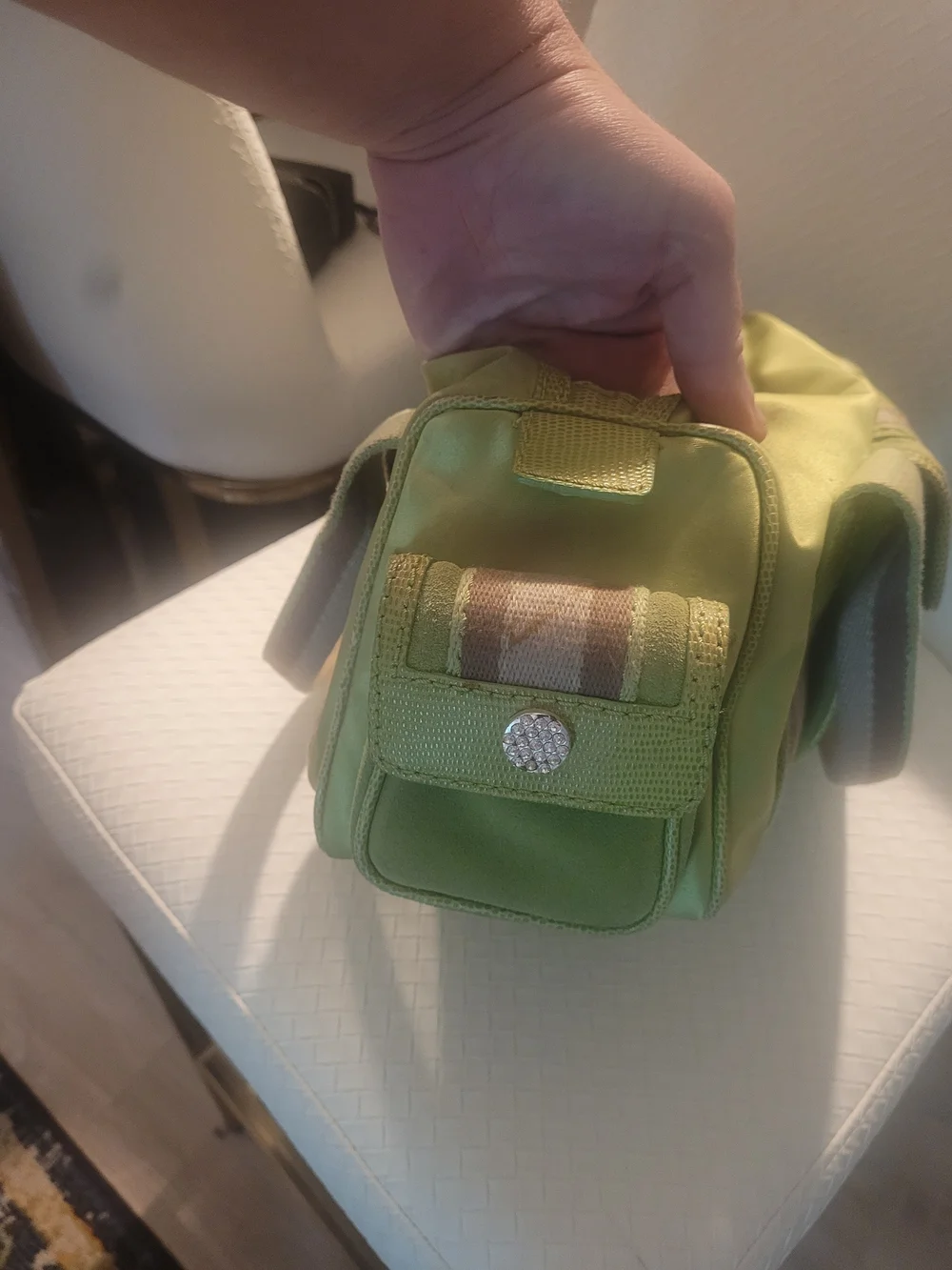 Michael Kors Green Women's Shoulder Bag with Crystal Buckle